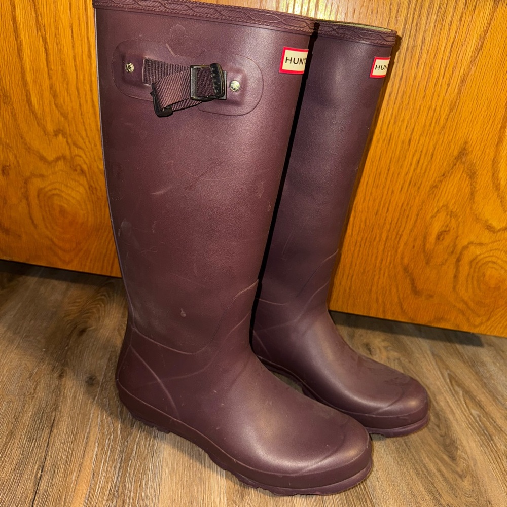 Hunter Deep Purple Tall Boots - Picture 2 of 4